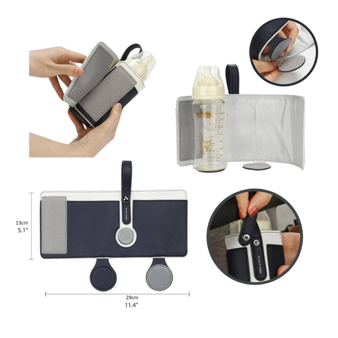 Portable 3-Temperature Bottle Warmer – Adjustable, Travel-Friendly & Perfect for On-the-Go!