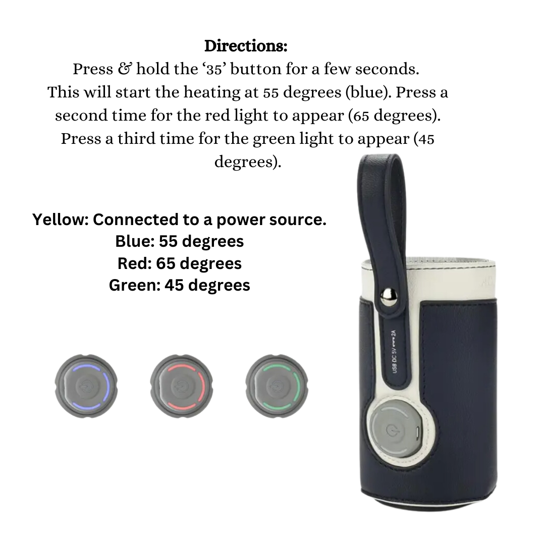 Portable 3-Temperature Bottle Warmer – Adjustable, Travel-Friendly & Perfect for On-the-Go!