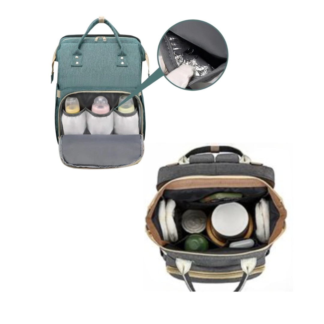 Portable Baby Haven: Diaper Bag Backpack with Built-In Bed & Charging Port!