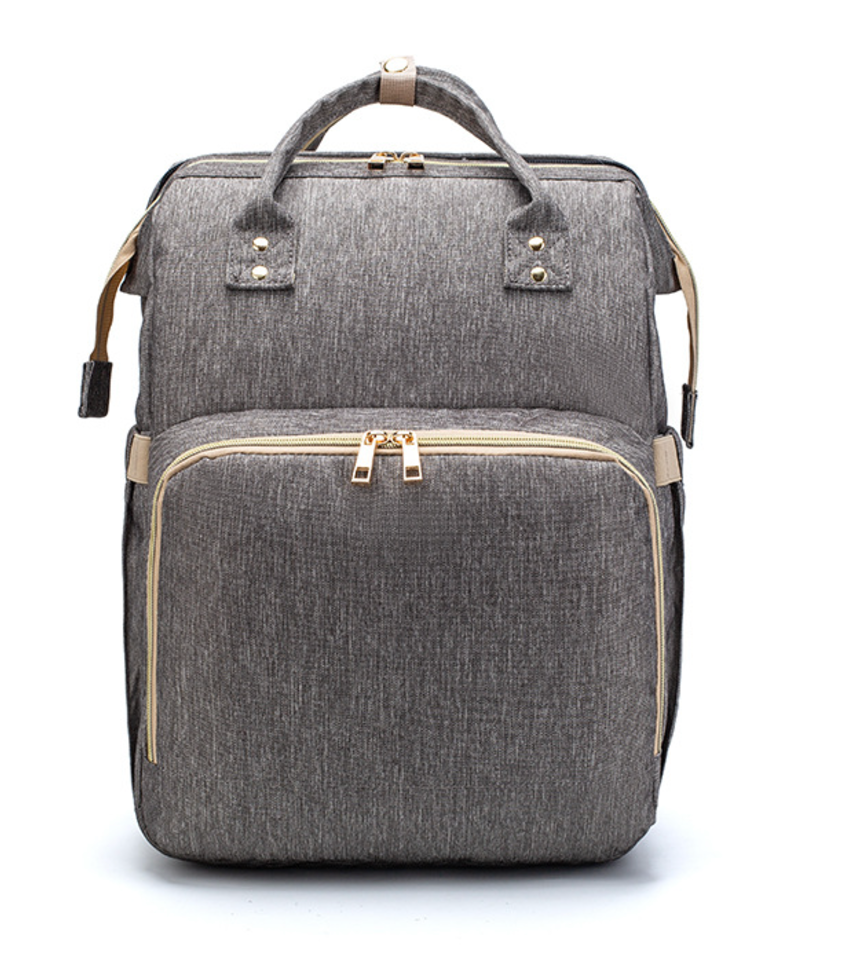 Portable Baby Haven: Diaper Bag Backpack with Built-In Bed & Charging Port!